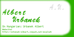 albert urbanek business card